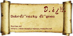 Dobránszky Ágnes névjegykártya