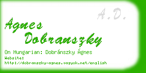 agnes dobranszky business card